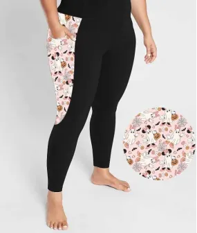 Magic Halloween Mini Ghosts - Adult Casual Thigh Pocket Cloud Soft Leggings
