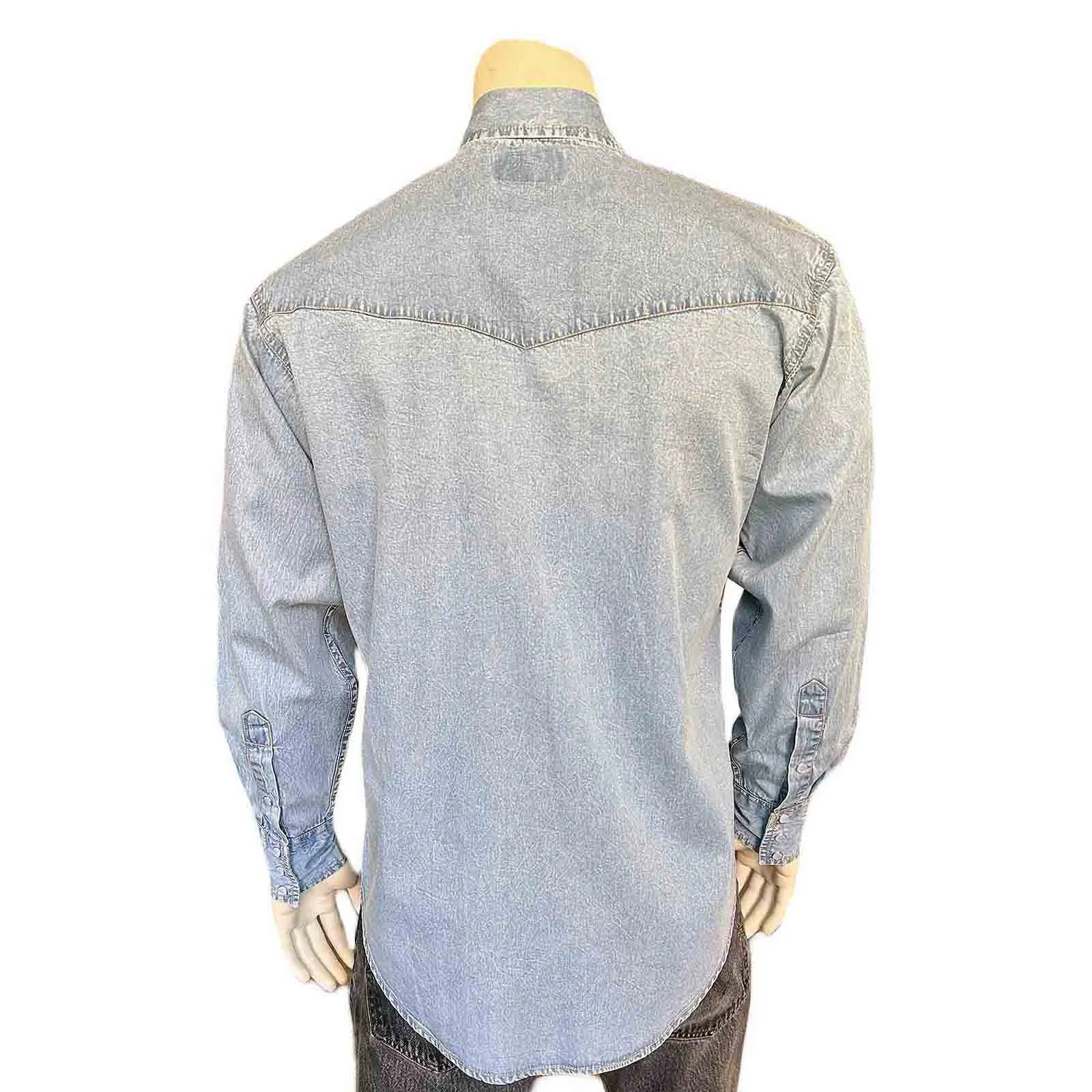 Men's Stonewashed Denim Classic Western Shirt