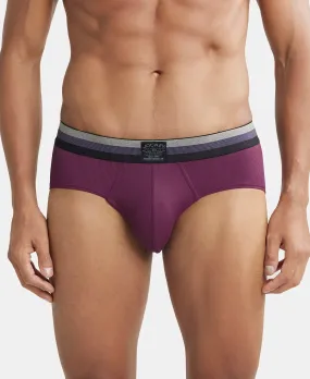 Microfiber Elastane Stretch Solid Brief with StayDry Treatment - Potent Purple