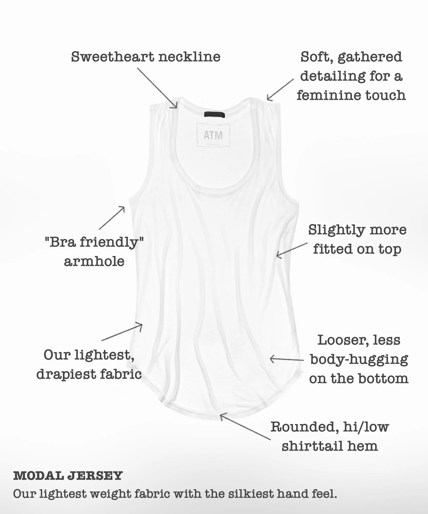 Modal Sweetheart Tank - White