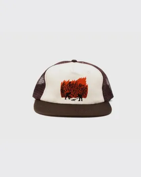 Passport Brush Fire Workers Trucker Hat - Choc/Off White