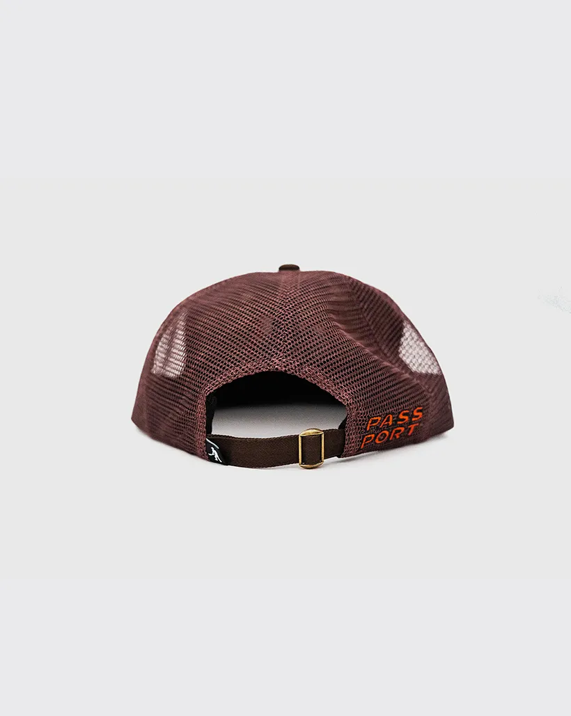 Passport Brush Fire Workers Trucker Hat - Choc/Off White