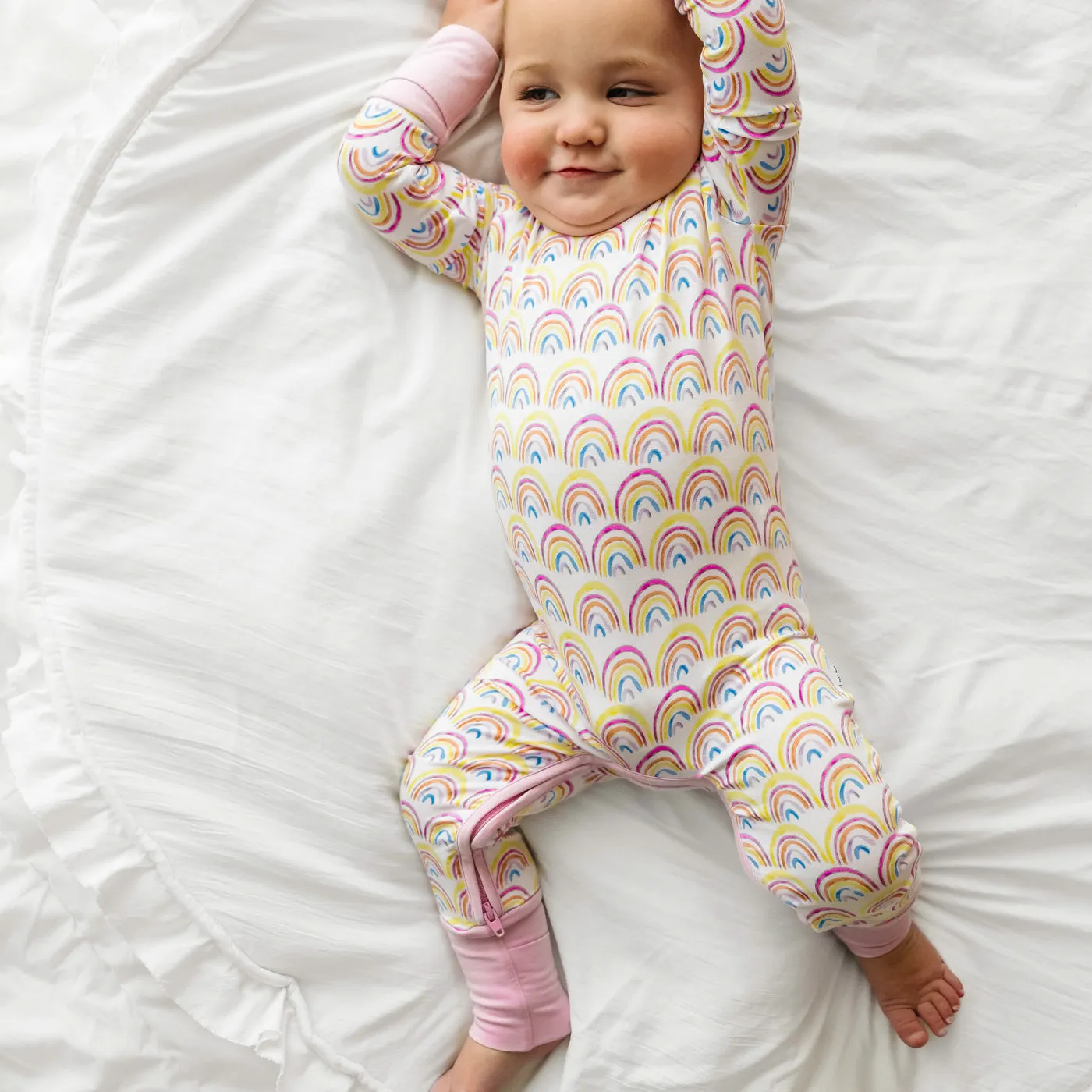 Pastel Rainbows Crescent Zippy