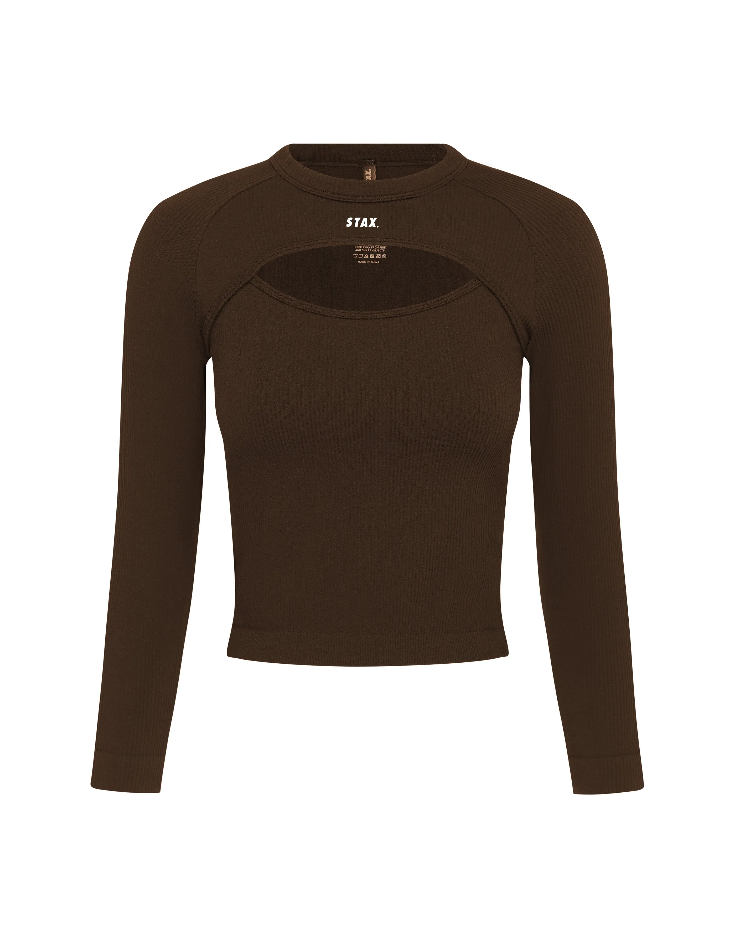 Premium Seamless Cut Out Long Sleeve Lounge V5.1 - Bark