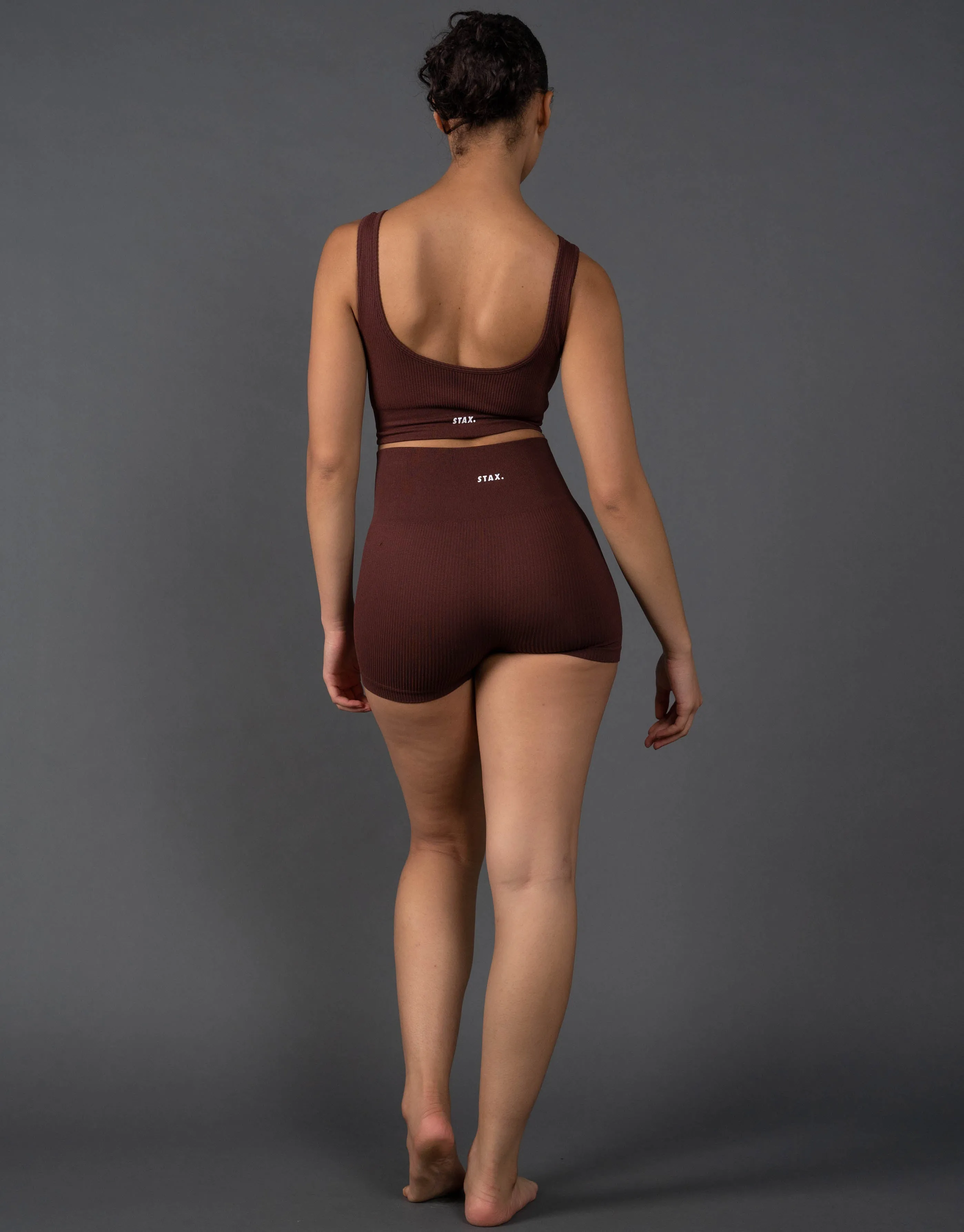 Premium Seamless Mini Lounge Shorts V5.1 - Umber