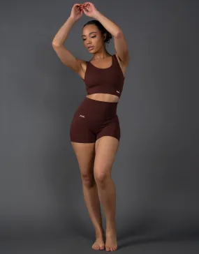 Premium Seamless Mini Lounge Shorts V5.1 - Umber