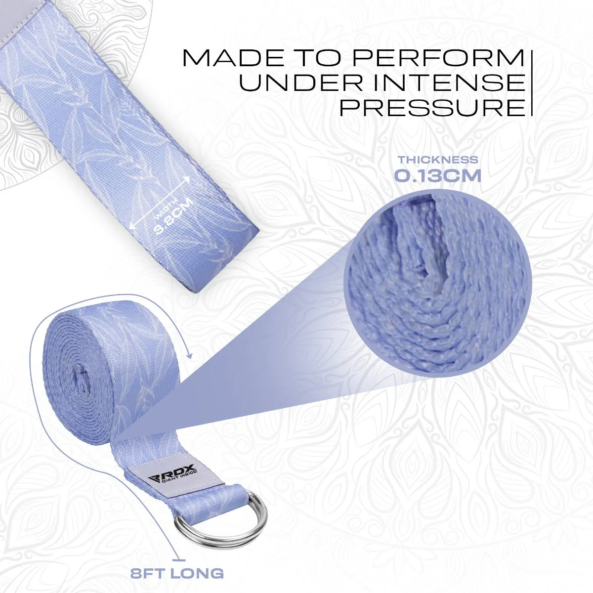RDX F17 D-Ring Steel Buckle Cotton Yoga Strap