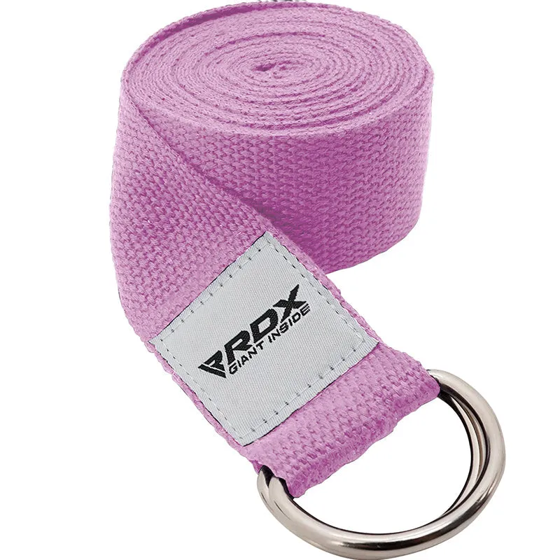 RDX P8 Non-Slip Cotton Yoga Strap with Rust Proof Steel D-Ring Buckle