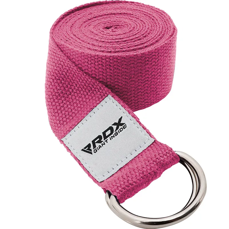 RDX P8 Non-Slip Cotton Yoga Strap with Rust Proof Steel D-Ring Buckle