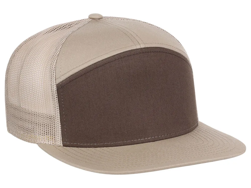 Richardson 168 7 Panel Trucker - Khaki/Brown