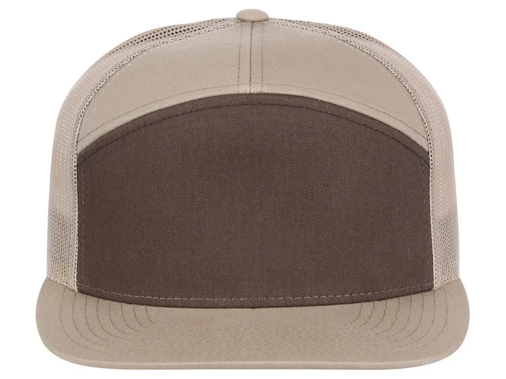 Richardson 168 7 Panel Trucker - Khaki/Brown