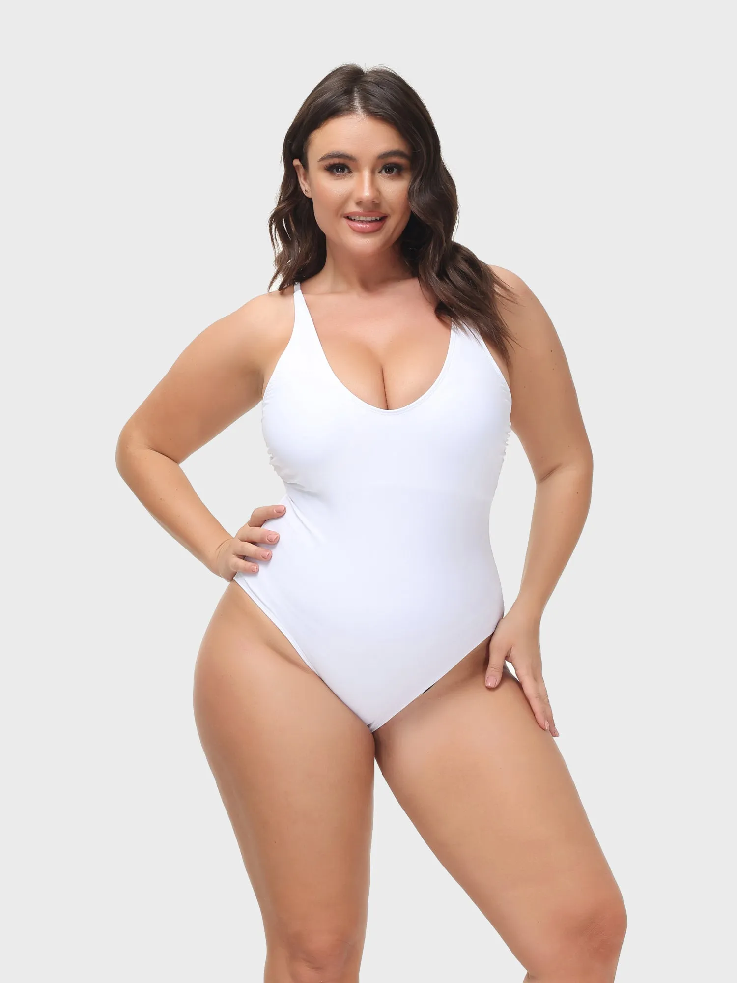 Sexy Back Lace-up Swim Bodysuit