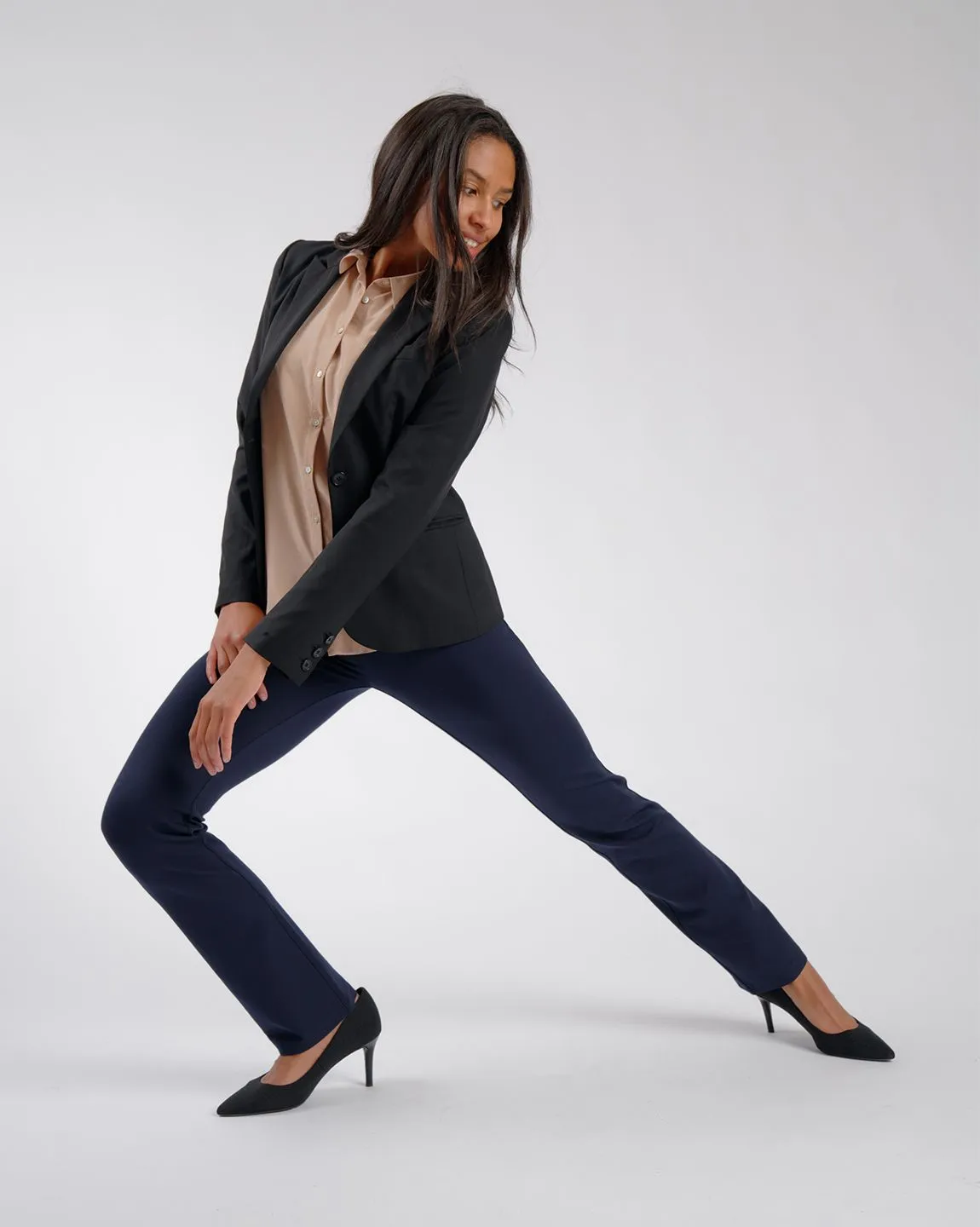 Straight-Leg | Classic Dress Pant Yoga Pants (Blue)