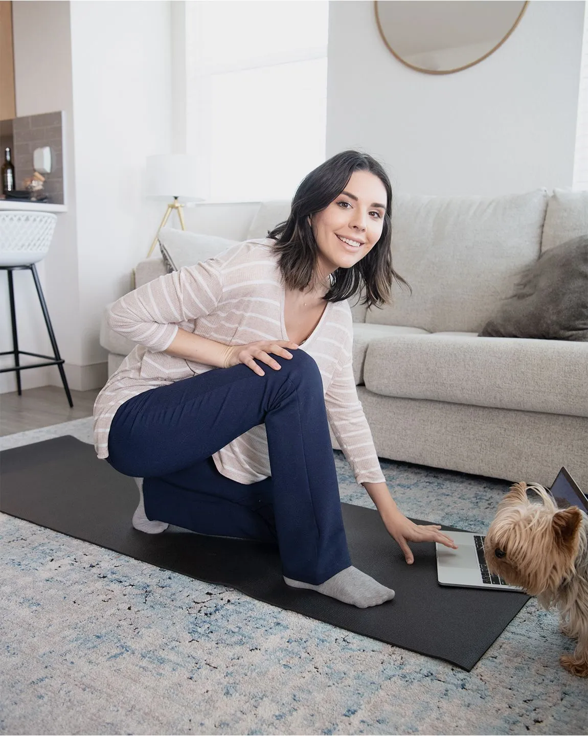 Straight-Leg | Classic Dress Pant Yoga Pants (Blue)