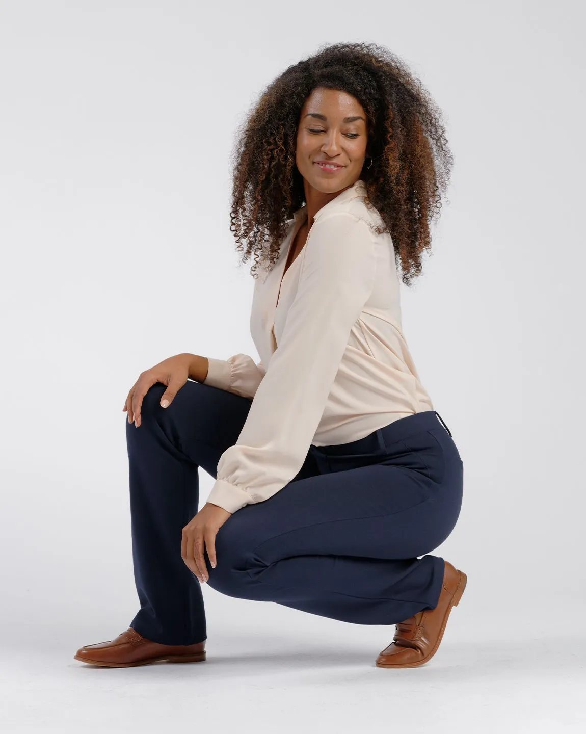 Straight-Leg | Classic Dress Pant Yoga Pants (Blue)