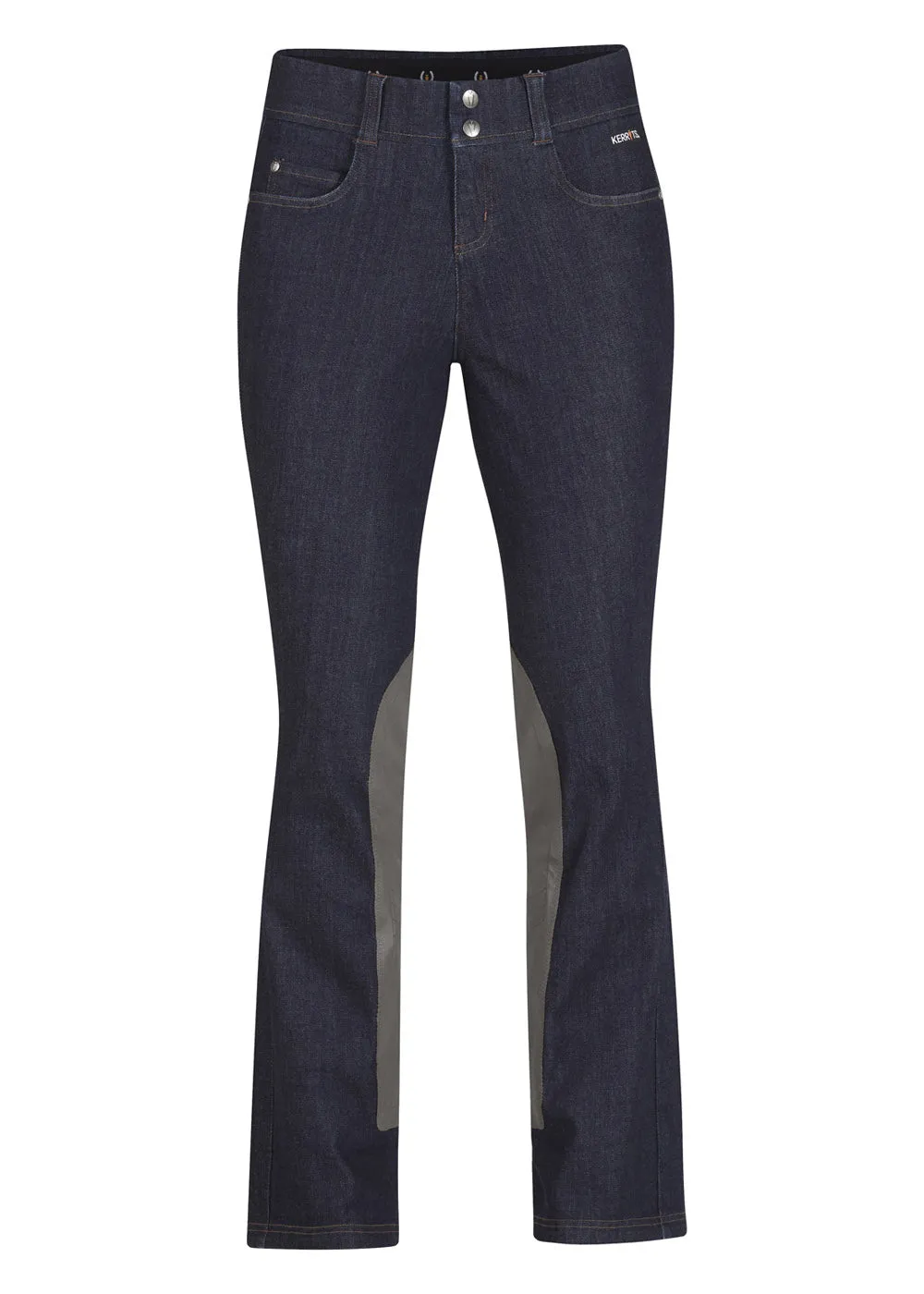 Stretch Denim Extended Knee Patch Bootcut Riding Pant - Tall