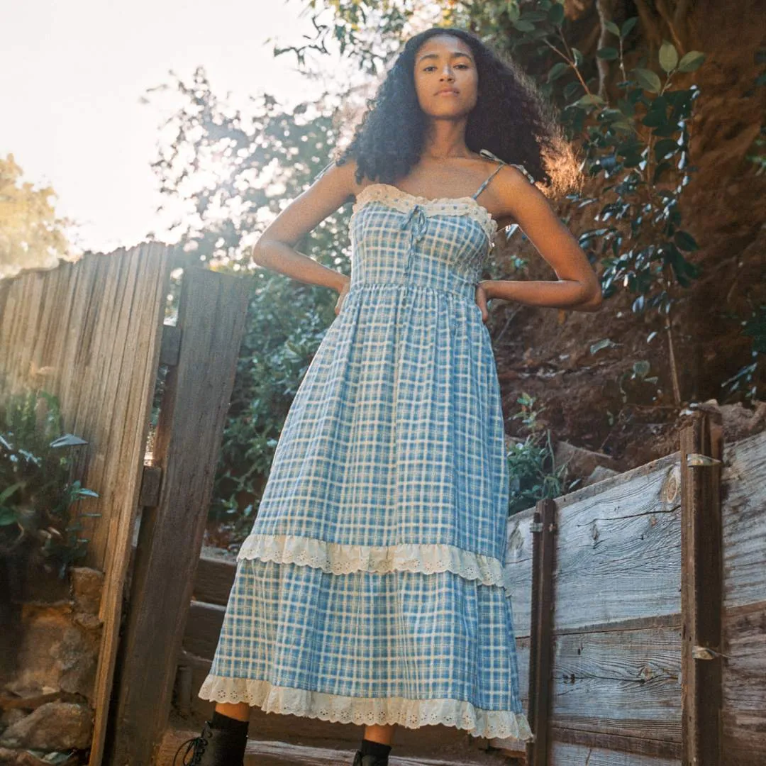 The Emma Dress | Cornflower Basketweave
