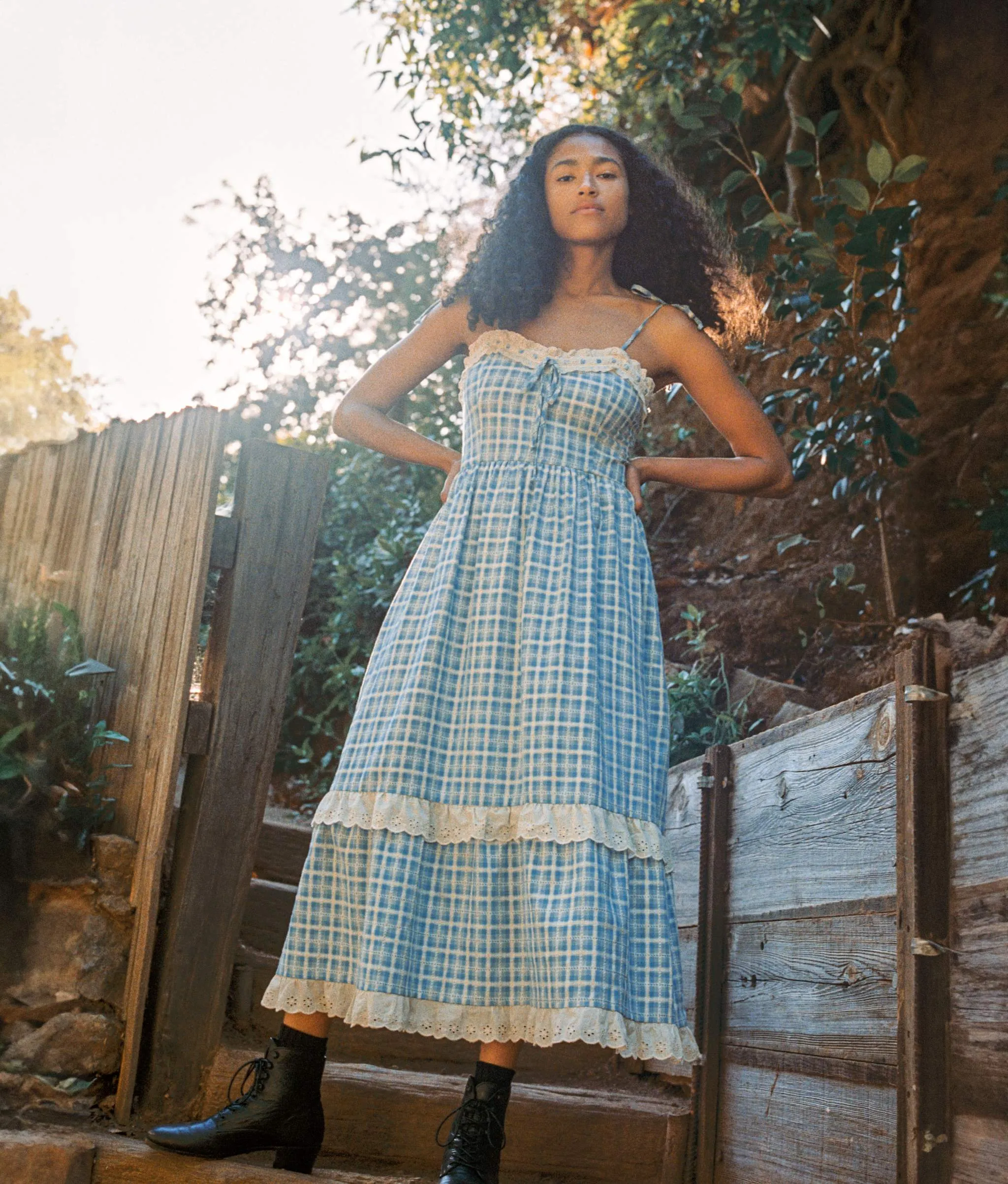 The Emma Dress | Cornflower Basketweave