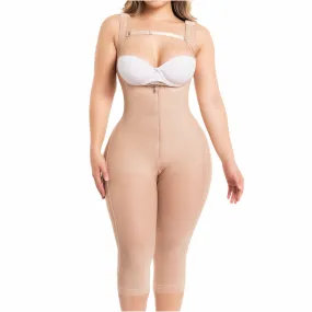 Tummy Tuck and Thigh Liposuction Post-Surgery Faja with Closure System, Bathroom-Friendly Crotch & High Compression Salome 0520