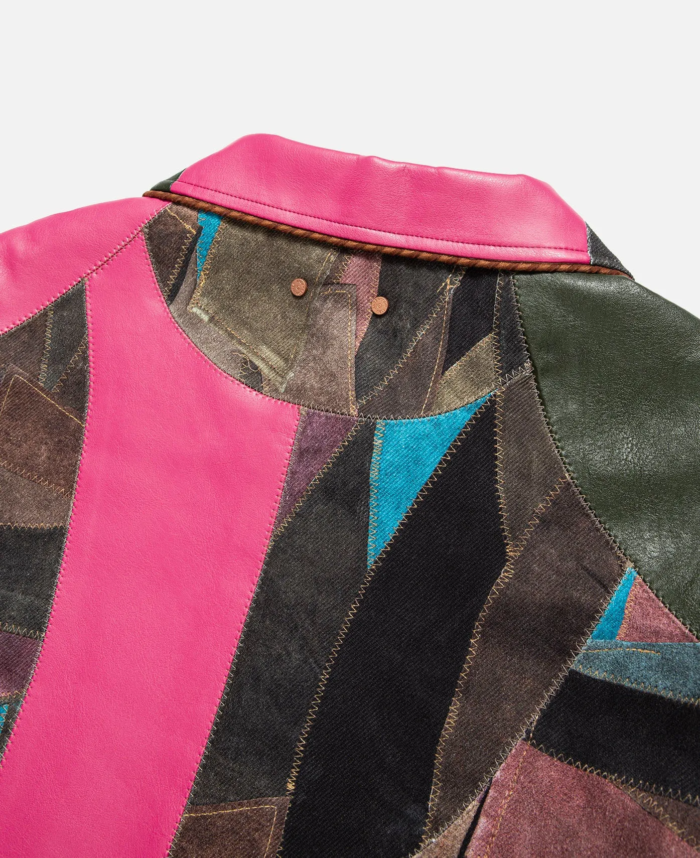 Unisex Trompe L'oeil Patchwork Jacket (Multi)