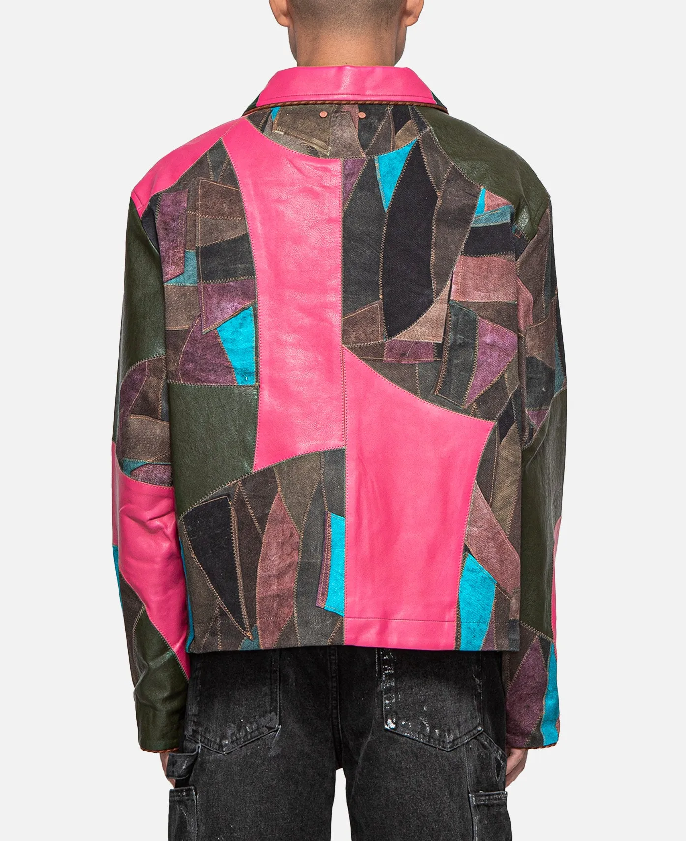 Unisex Trompe L'oeil Patchwork Jacket (Multi)
