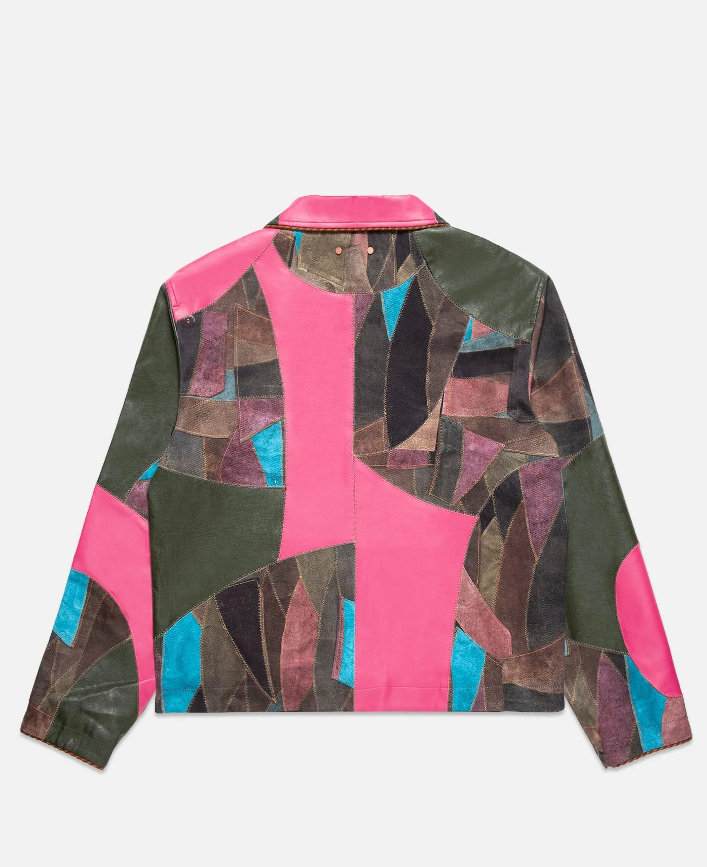 Unisex Trompe L'oeil Patchwork Jacket (Multi)